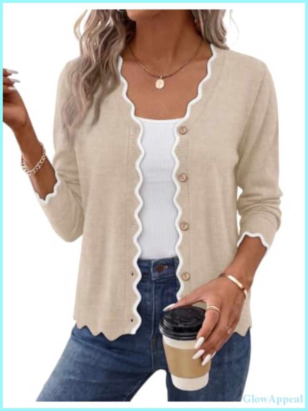 Women's Knit Cardigan Sweater V-Neck Long Sleeve Lightweight
